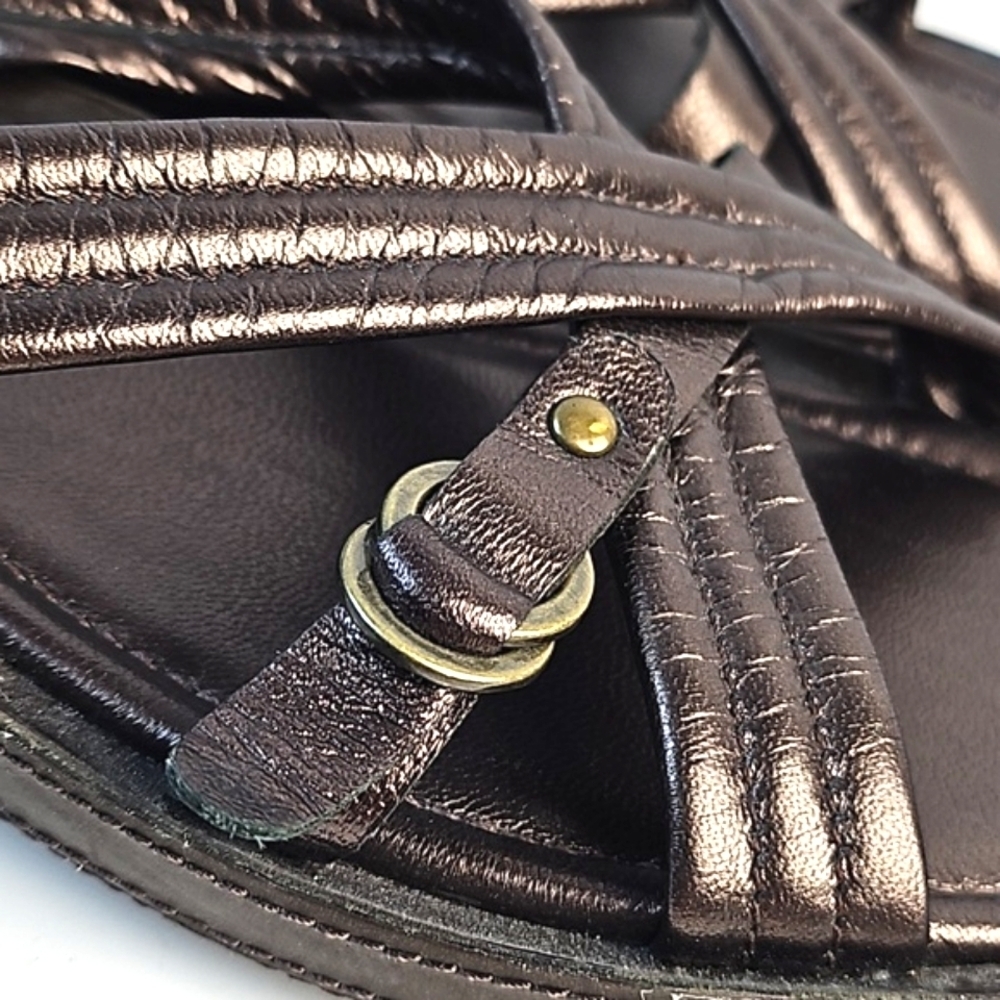 Cole Haan Brown Sandals with Crisscross Straps and Contoured Footbed - Picture 7 of 16